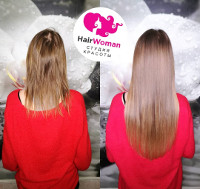 Фото до и после наращивания волос лентами